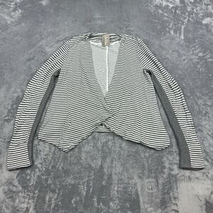 Dolan Left Coast Anthropologie Striped Open Front Draped Cardigan Gray Size S